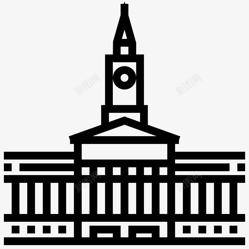 布里斯班市政厅城市建筑地标图标svg_新图网 https://ixintu.com 地标 城镇 布里斯班市政厅城市 建筑