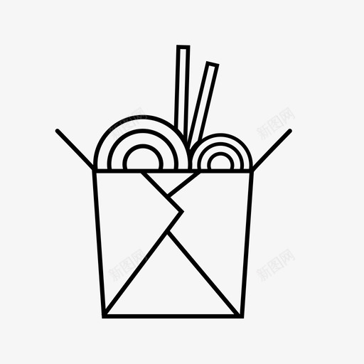 外卖中餐食物图标svg_新图网 https://ixintu.com 中餐 包装 外卖 泰式 面条 食物 饮食饮料