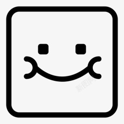 方块表情脸红表情笑脸图标高清图片