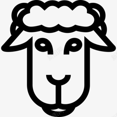 绵羊脸动物有趣的动物图标图标