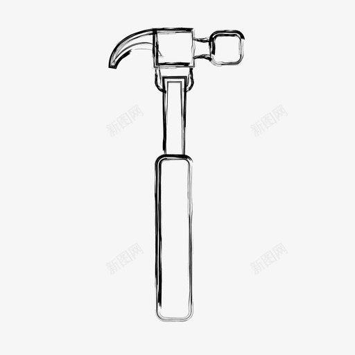 锤子敲击手动工具图标svg_新图网 https://ixintu.com 手动工具 敲击 钉子 锤子