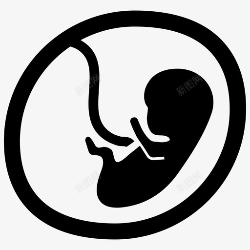 胎儿胚胎怀孕图标svg_新图网 https://ixintu.com 产前 医疗保健图标 子宫 怀孕 胎儿 胚胎