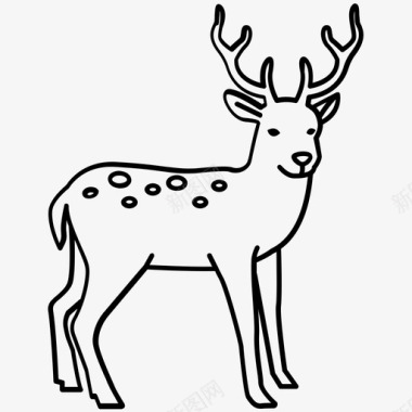 鹿圣诞节狩猎图标图标