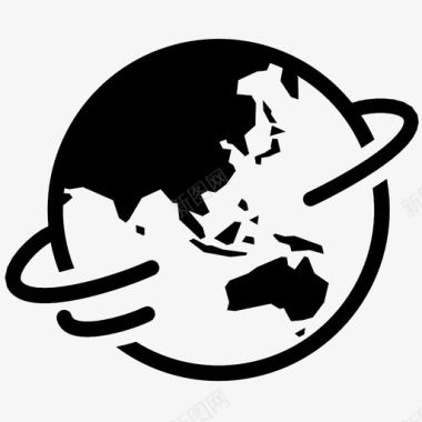 亚洲和澳大利亚地球行星图标图标