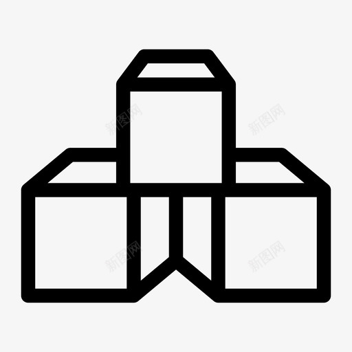 立方体块长方体图标svg_新图网 https://ixintu.com 几何体 包装 块 正方形 立方体 长方体