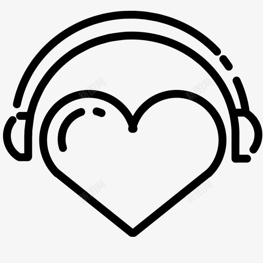 心脏耳机爱情图标svg_新图网 https://ixintu.com 心形 心脏 歌曲 爱情 耳机 音乐