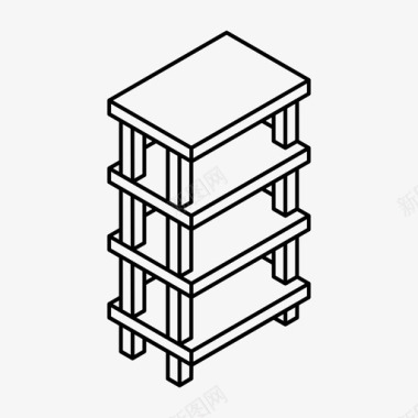 货架家具等距图标图标