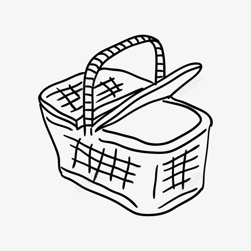 野餐篮法式面包浪漫图标svg_新图网 https://ixintu.com 徒步旅行 法式面包 浪漫 葡萄酒 野餐篮