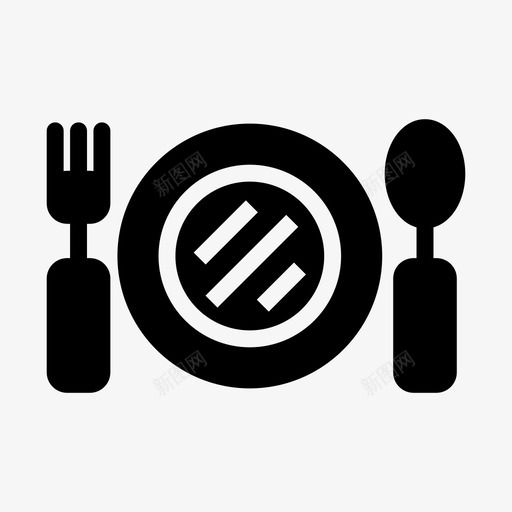 叉子盘子和勺子厨房厨房和餐厅图标svg_新图网 https://ixintu.com 厨房 厨房和餐厅 叉子盘子和勺子