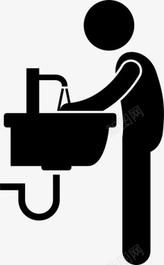 洗手洗手盆清洁图标图标