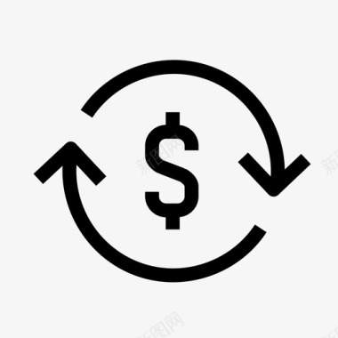 货币流通循环美元图标图标