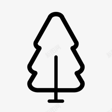 树植物学圣诞节图标图标