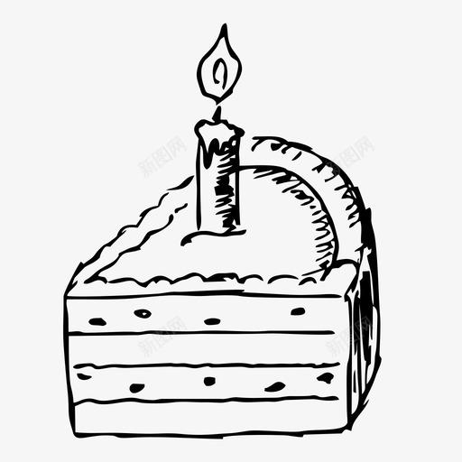 蛋糕生日食物图标svg_新图网 https://ixintu.com 手绘 派 生日 蛋糕 食物