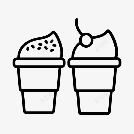 圣代生日冰淇淋图标svg_新图网 https://ixintu.com 冰淇淋 圣代 派对 生日 糖果