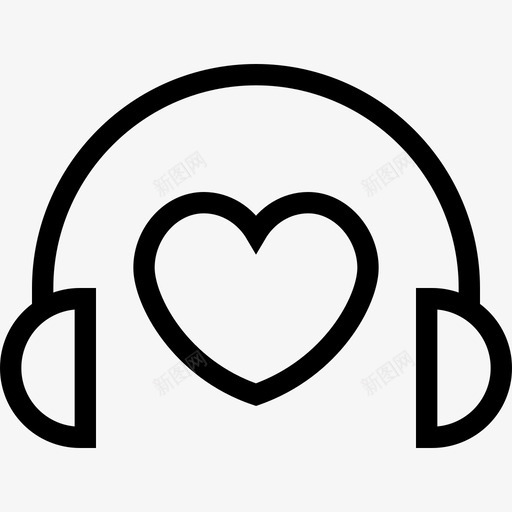 心形耳机幸福带心形耳机图标svg_新图网 https://ixintu.com 带心形耳机 幸福 心形耳机 爱 爱和浪漫的线图标 爱的灵感 爱的音乐