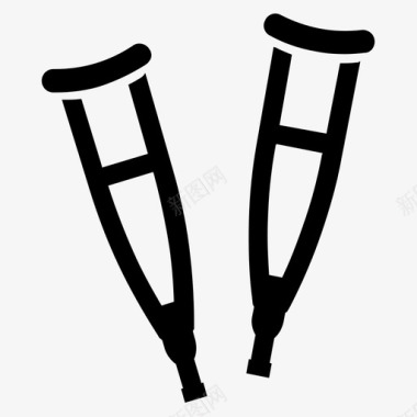 拐杖设备腿图标图标