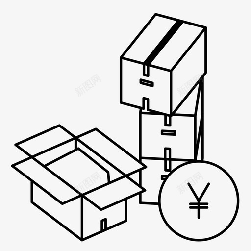 搬家结账送货图标svg_新图网 https://ixintu.com 付款 元 搬家 结账 订单 送货