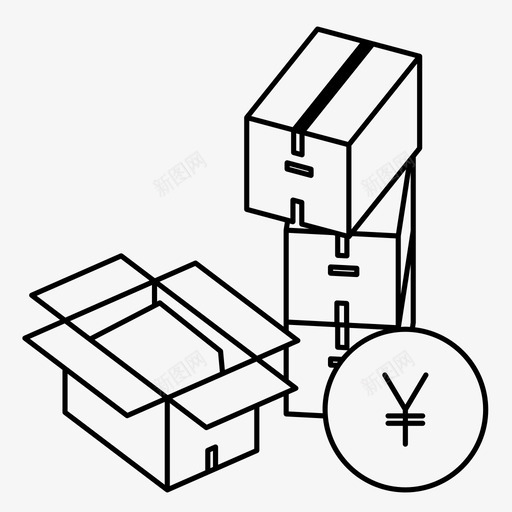 搬家结账送货图标svg_新图网 https://ixintu.com 付款 元 搬家 结账 订单 送货