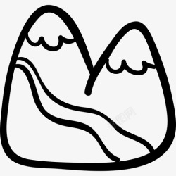 山有山上有河山手绘自然之地有手绘山有手绘细部图标高清图片