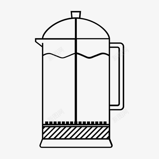 法式压榨机咖啡机图标svg_新图网 https://ixintu.com 咖啡机 法式压榨机