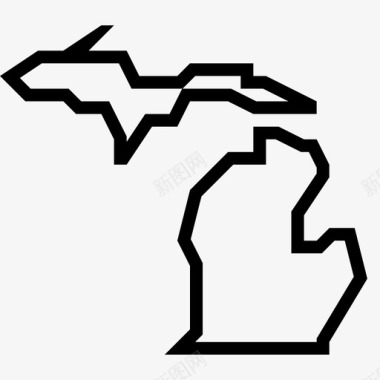 密歇根州地图美国各州地图图标图标