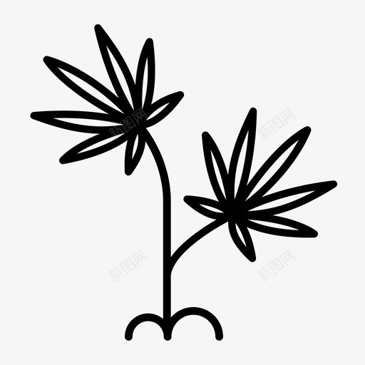 大麻植物大麻热带植物图标svg_新图网 https://ixintu.com 大麻 大麻植物 杂草 热带植物