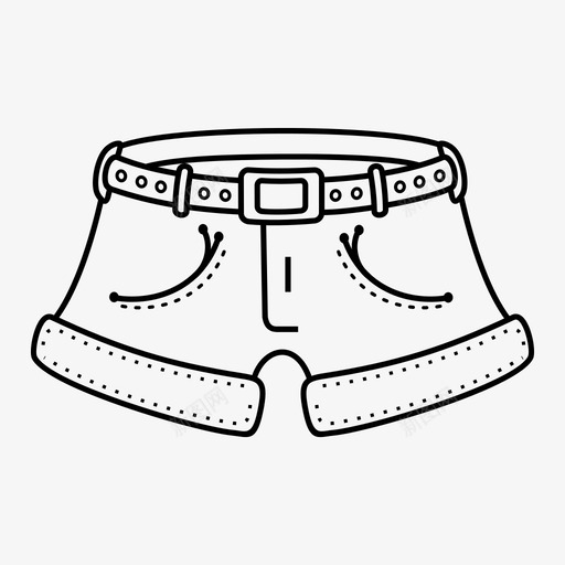 牛仔短裤腰带衣服图标svg_新图网 https://ixintu.com 女式 牛仔短裤 腰带 衣服