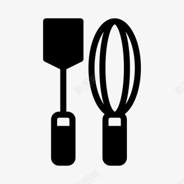 勺和搅拌机厨房厨房和餐厅图标图标