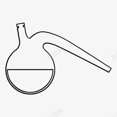 蒸馏瓶化学玻璃器皿图标图标