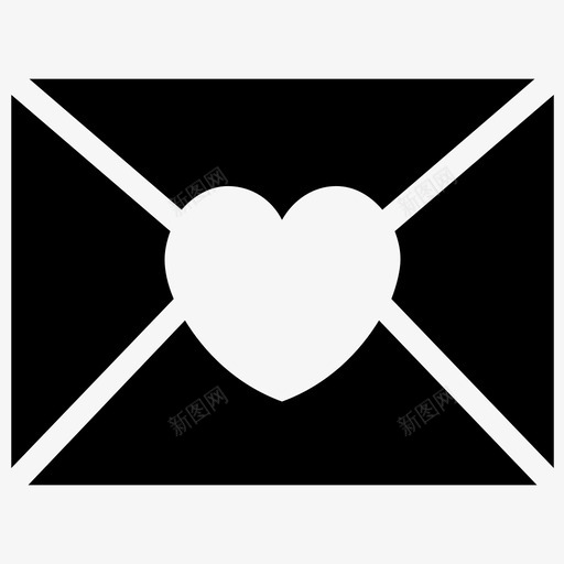 情书信封信纸信封图标svg_新图网 https://ixintu.com 信封 信纸信封 情书 浪漫的信 爱情和浪漫的符号图标