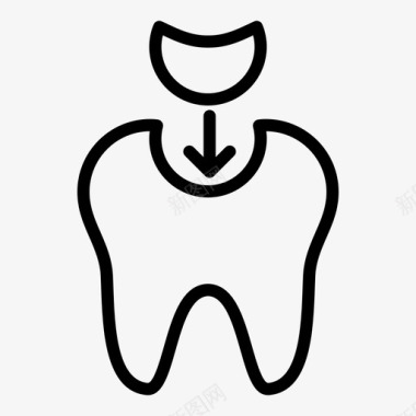 磨牙洞龋齿牙科图标图标