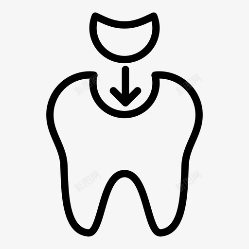 磨牙洞龋齿牙科图标svg_新图网 https://ixintu.com 口腔科 牙医 牙科 磨牙洞 龋齿