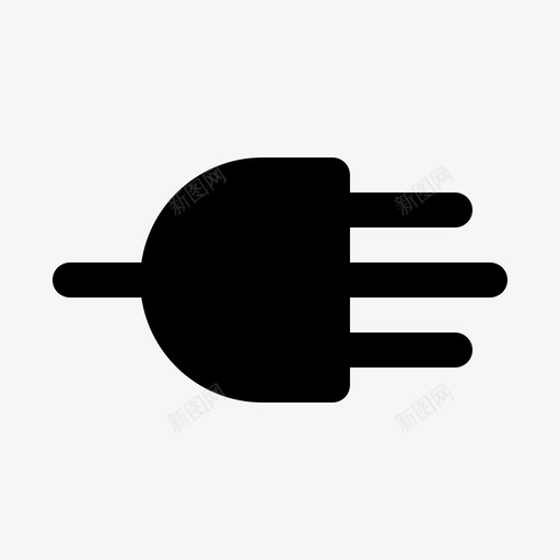 插头能量力图标svg_新图网 https://ixintu.com 力 插头 电 能量