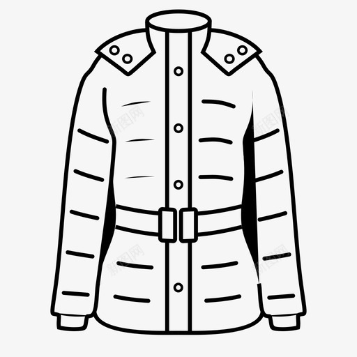 女式保暖外套夹克冬季图标svg_新图网 https://ixintu.com 冬季 夹克 女式保暖外套 女式服装