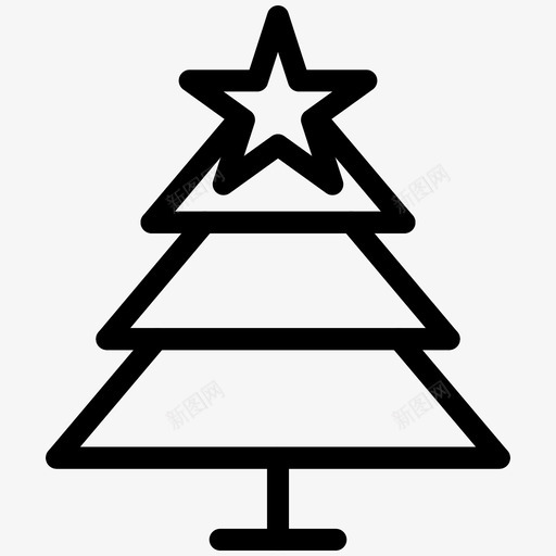 圣诞树庆祝节日图标svg_新图网 https://ixintu.com 冬天 圣诞树 圣诞线图标 庆祝 节日