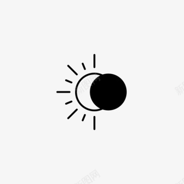 日食遮蔽太阳图标图标