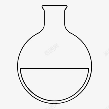 圆底烧瓶化学玻璃器皿图标图标