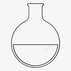 研究圆圆底烧瓶化学玻璃器皿图标高清图片