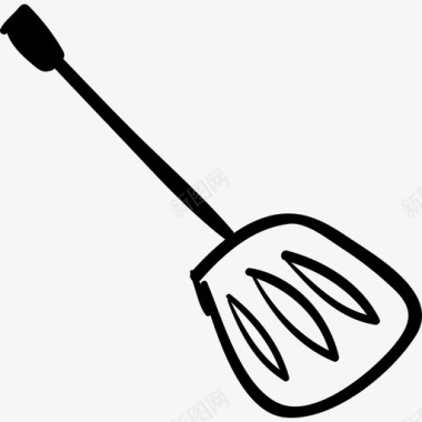 开槽手绘厨房用具工具和用具手工烹饪图标图标