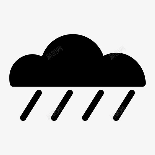 雨云多云多雨图标svg_新图网 https://ixintu.com 多云 多雨 天气 天气预报 季节 雨云