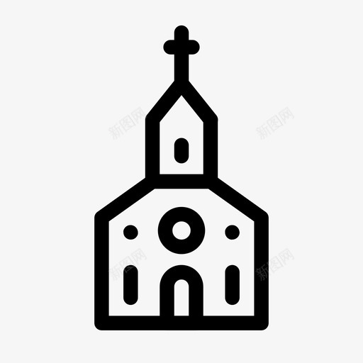 教堂建筑小教堂图标svg_新图网 https://ixintu.com 会议室 基督教 小教堂 建筑 建筑物 教堂