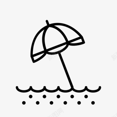 伞海滩放松图标图标