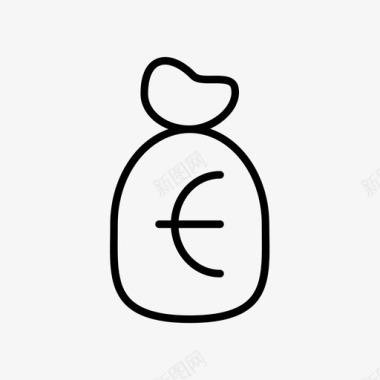 欧元袋银行货币图标图标