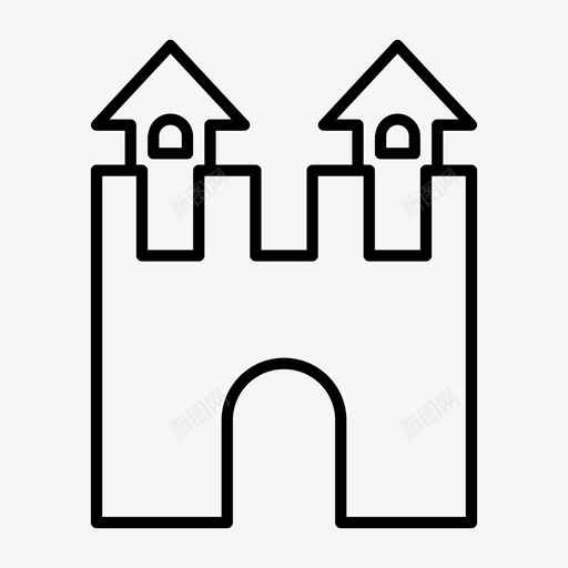 城堡要塞王国图标svg_新图网 https://ixintu.com 中世纪 城堡 塔楼 王国 要塞
