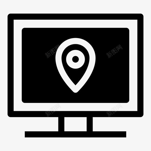 监视器位置地图针位置图标svg_新图网 https://ixintu.com 位置 地图针 监视器位置 监视器标志符号