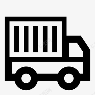 送货车箱式货车送货服务图标图标