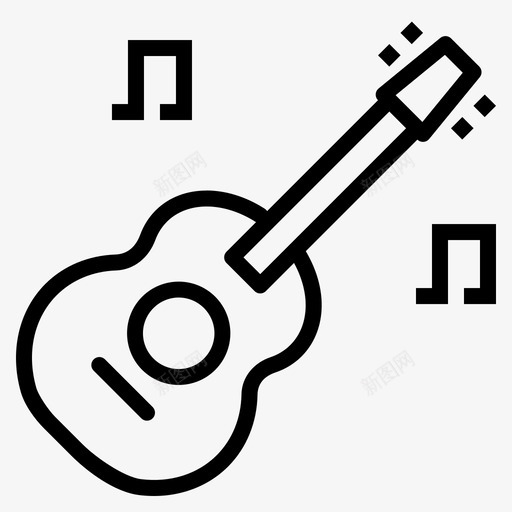 吉他乐器音乐图标svg_新图网 https://ixintu.com 乐器 吉他 游戏 野营和户外活动 音乐
