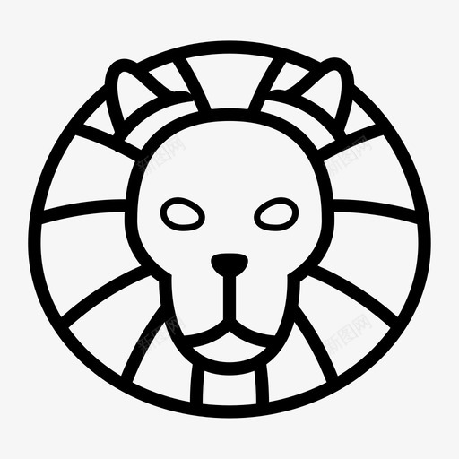 狮子座动物头图标svg_新图网 https://ixintu.com 动物 十二生肖 头 狮子 狮子座 符号