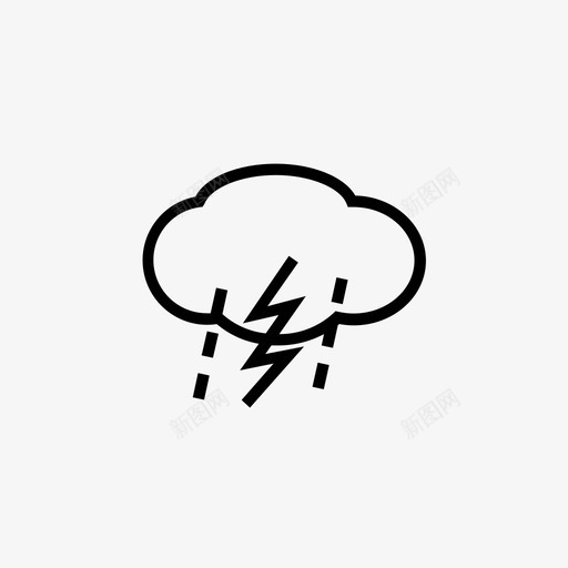 雷雨闪电雨图标svg_新图网 https://ixintu.com 天气 闪电 雨 雷雨