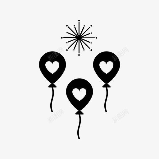 气球烟火氦气球图标svg_新图网 https://ixintu.com 气球 氦气球 派对 烟火 爱情